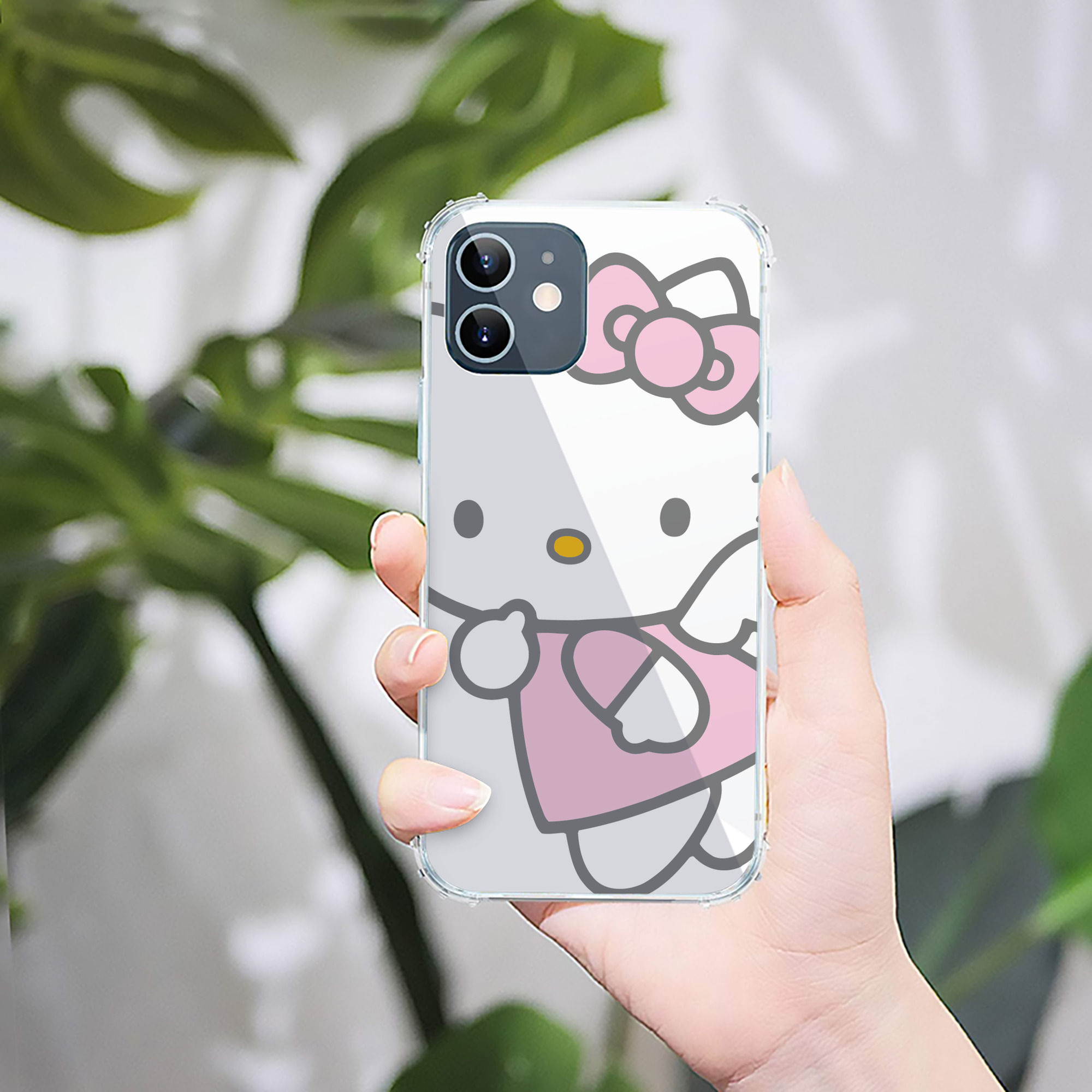 （画像用） Hello Kitty ハローキティ 【iPhone 12シリーズ対応】透明スマホケース（クリアソフトケース）